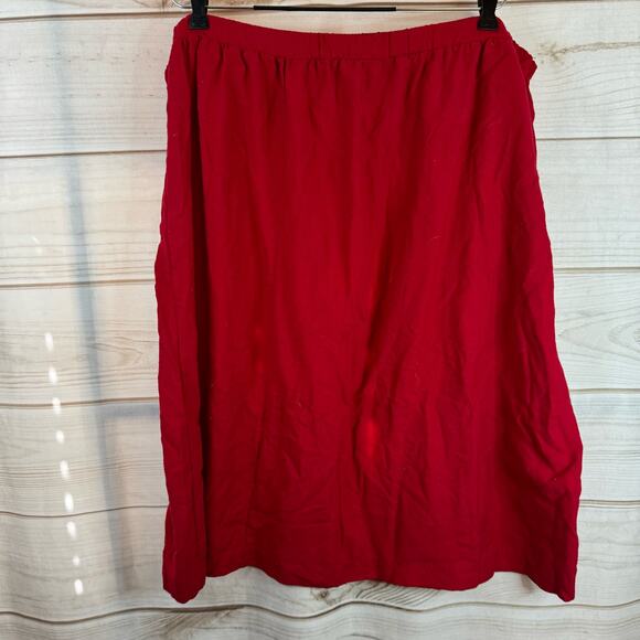 Vintage Land 'n Sea Red Elastic Waist Midi Skirt Size Large - Picture 2 of 4